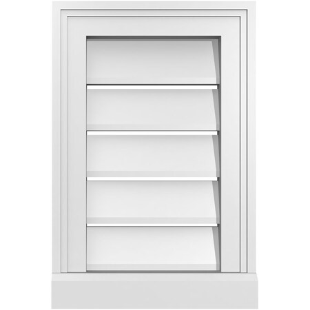 Ekena Millwork Vertical Surface Mount PVC Gable Vent: Functional, w/ 2"W x 2"P Brickmould Sill Frame, 12"W x 18"H GVPVE12X1803SF